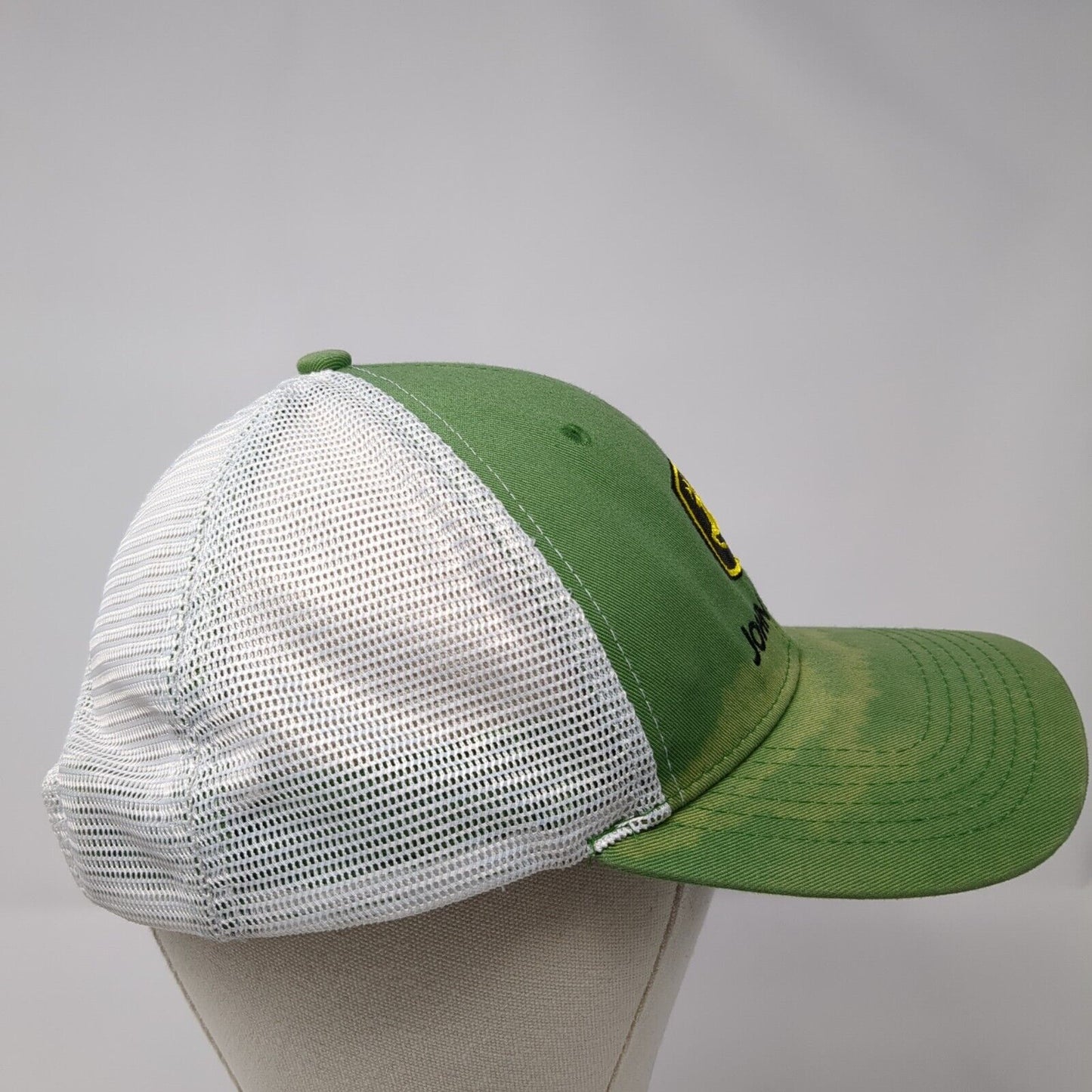 John Deere Snapback Mesh Back Trucker Hat Green One Size Adjustable