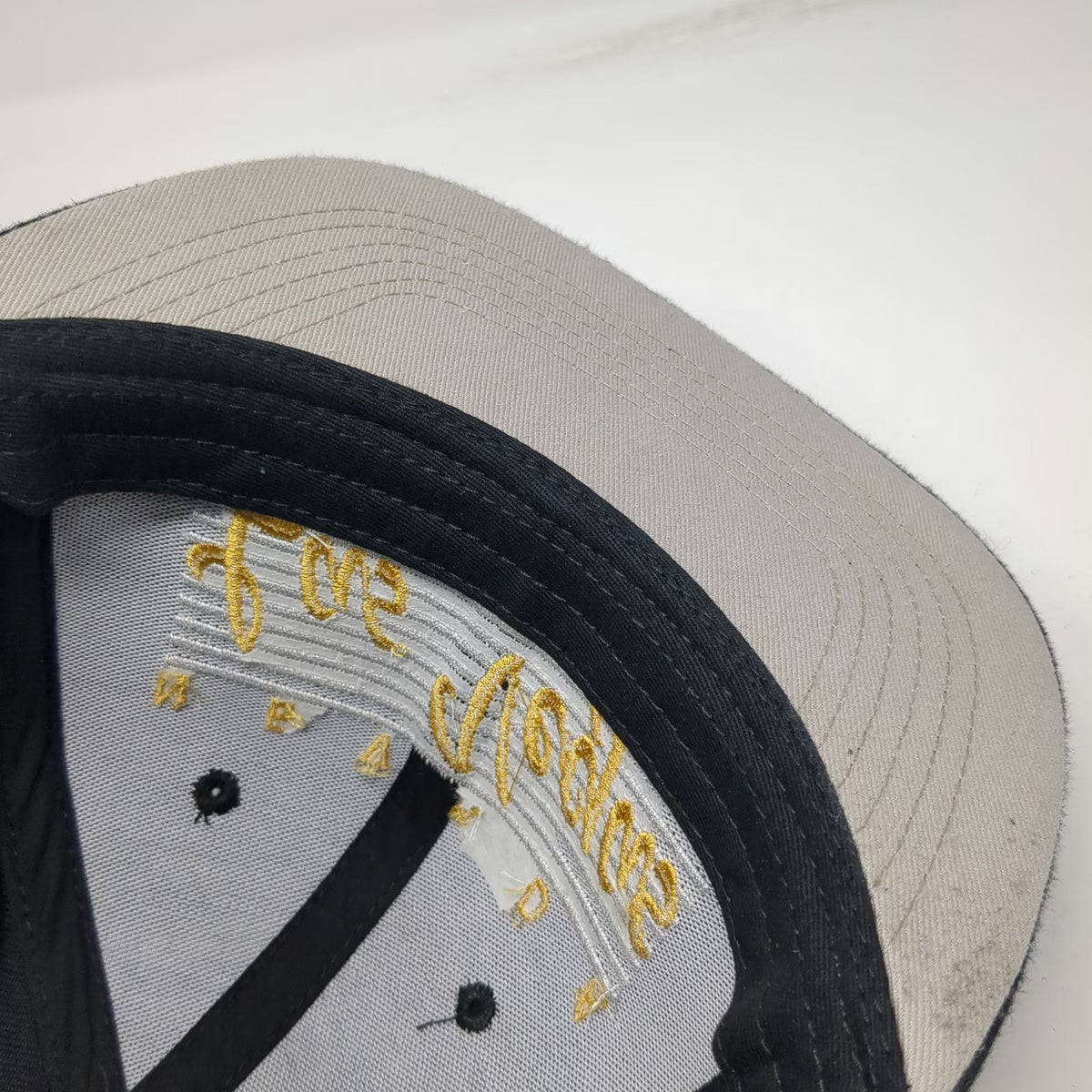 e by elidan Snapback Black OSFM Las Vegas Nevada Hat Gray Underbrim Flat Brim