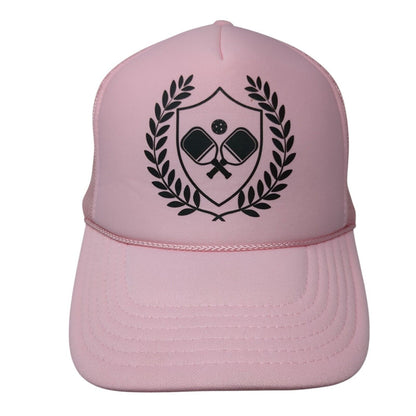 Pickleball Snapback Trucker Hat Pink One Size Adjustable Mesh Back Rope Otto