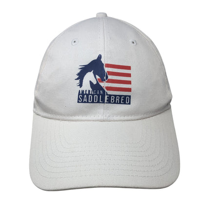 American Saddlebred Strapback Hat White One Size Elisabeth Goth LLC