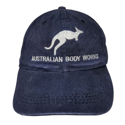 Australian Body Works Kangaroo Slideback Hat Blue One Size Embroidered