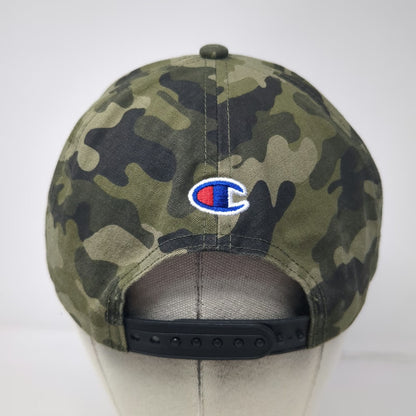 Champion 5 Panel Green Black OSFM Camo Flat Brim Snapback Cotton Hat Streetwear