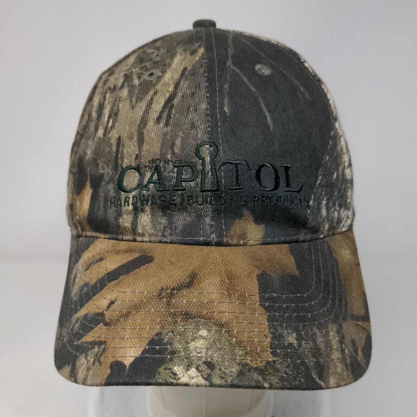 Capitol Hardware Strapback Hat Camo One Size Mossy Oak Embroidered