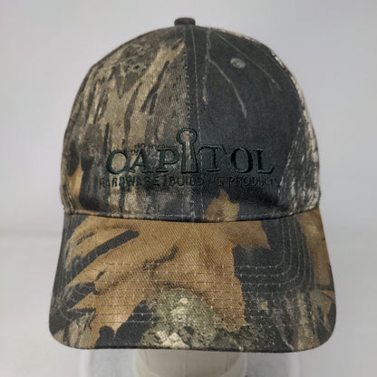 Capitol Hardware Strapback Hat Camo One Size Mossy Oak Embroidered