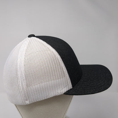 RM Mechanical Fitted Mesh Back Trucker Hat Black S-M Flexfit Colorblock
