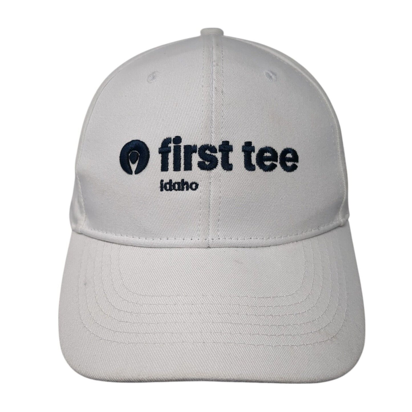 First Tee Idaho Strapback Hat White One Size Adjustable Embroidered 6 Panel