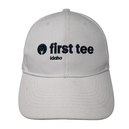 First Tee Idaho Strapback Hat White One Size Adjustable Embroidered 6 Panel