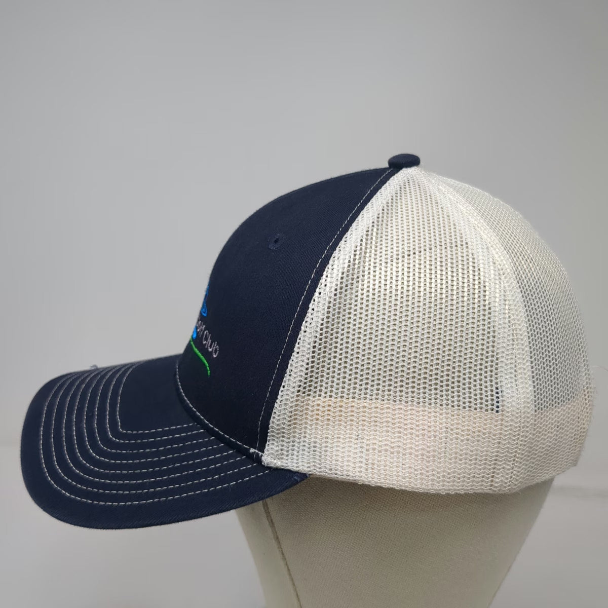 Port Authority Trucker Hat Blue One Size Lakeview Golf Club Mesh Back Snapback