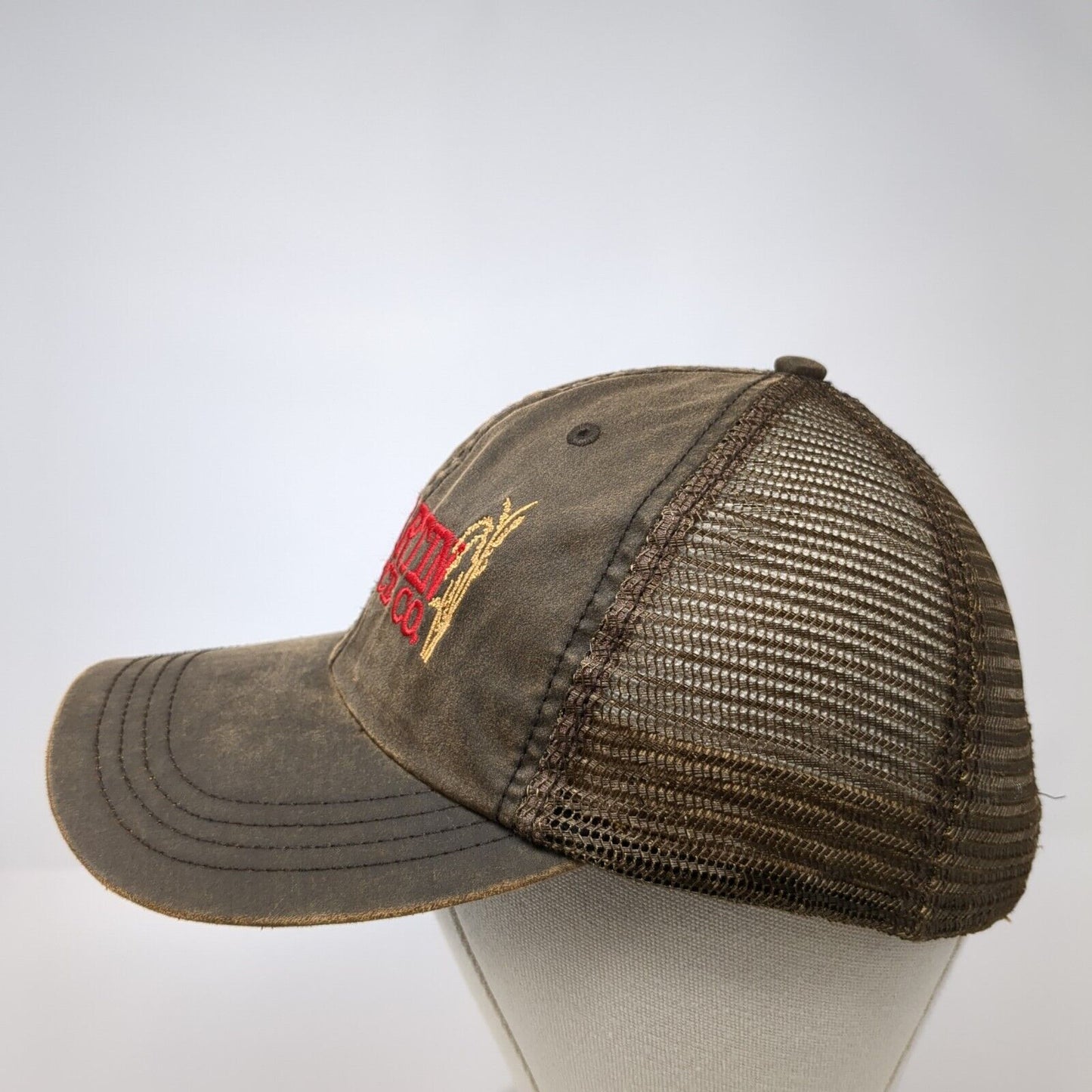 Martin Rice Co. Strapback Trucker Hat Brown One Size Mesh Back Paramount