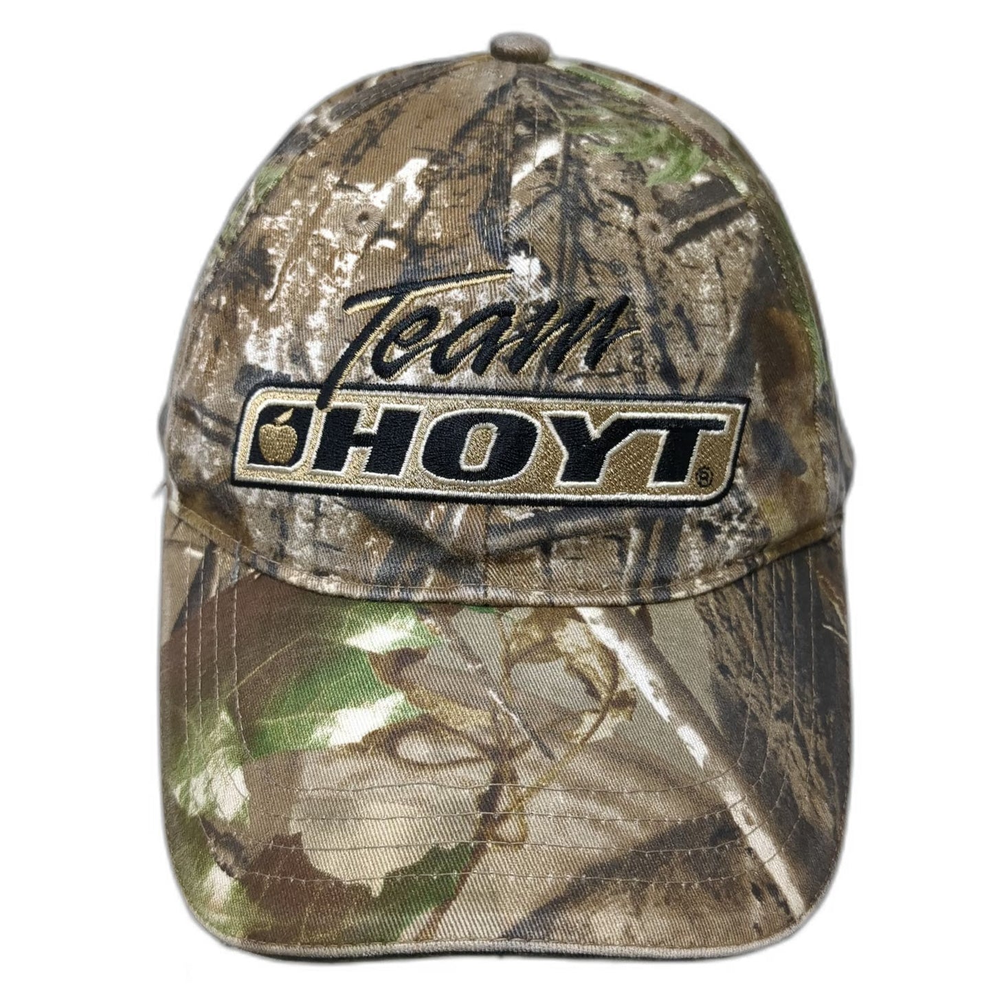 Hoyt Team Camo Baseball Cap Brown Green One Size Strapback Archery Hunting Hat