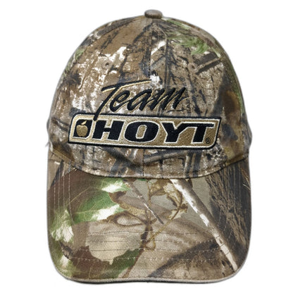 Hoyt Team Camo Baseball Cap Brown Green One Size Strapback Archery Hunting Hat