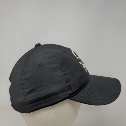 BURGERFI Strapback Hat Black One Size Adjustable Embroidered 6 Panel Outdoor Cap