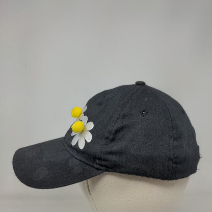 Daisy Strapback Hat Black One Size Adjustable 6 Panel Wonder Nation