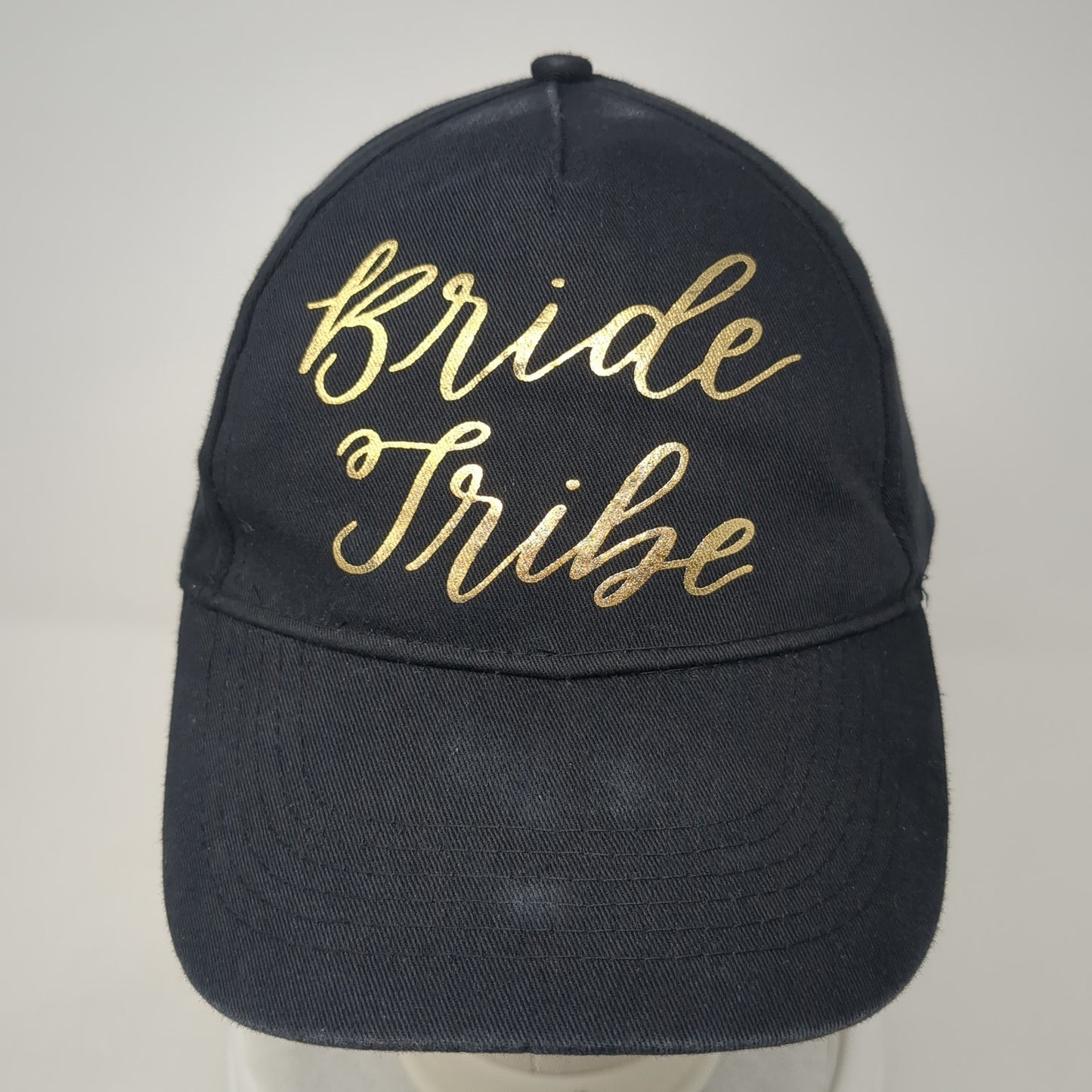 Bride Tribe Strapback Hat Black One Size Adjustable Solid Vent Holes