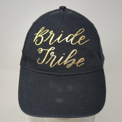 Bride Tribe Strapback Hat Black One Size Adjustable Solid Vent Holes