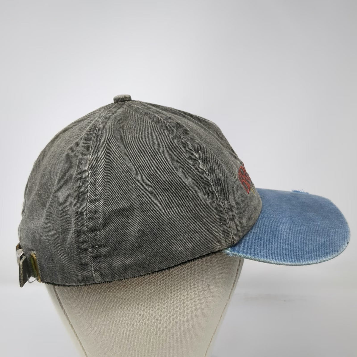 Imperial Headwear Baseball Cap Gray Blue One Size Bromley Vermont Sun Logo Hat