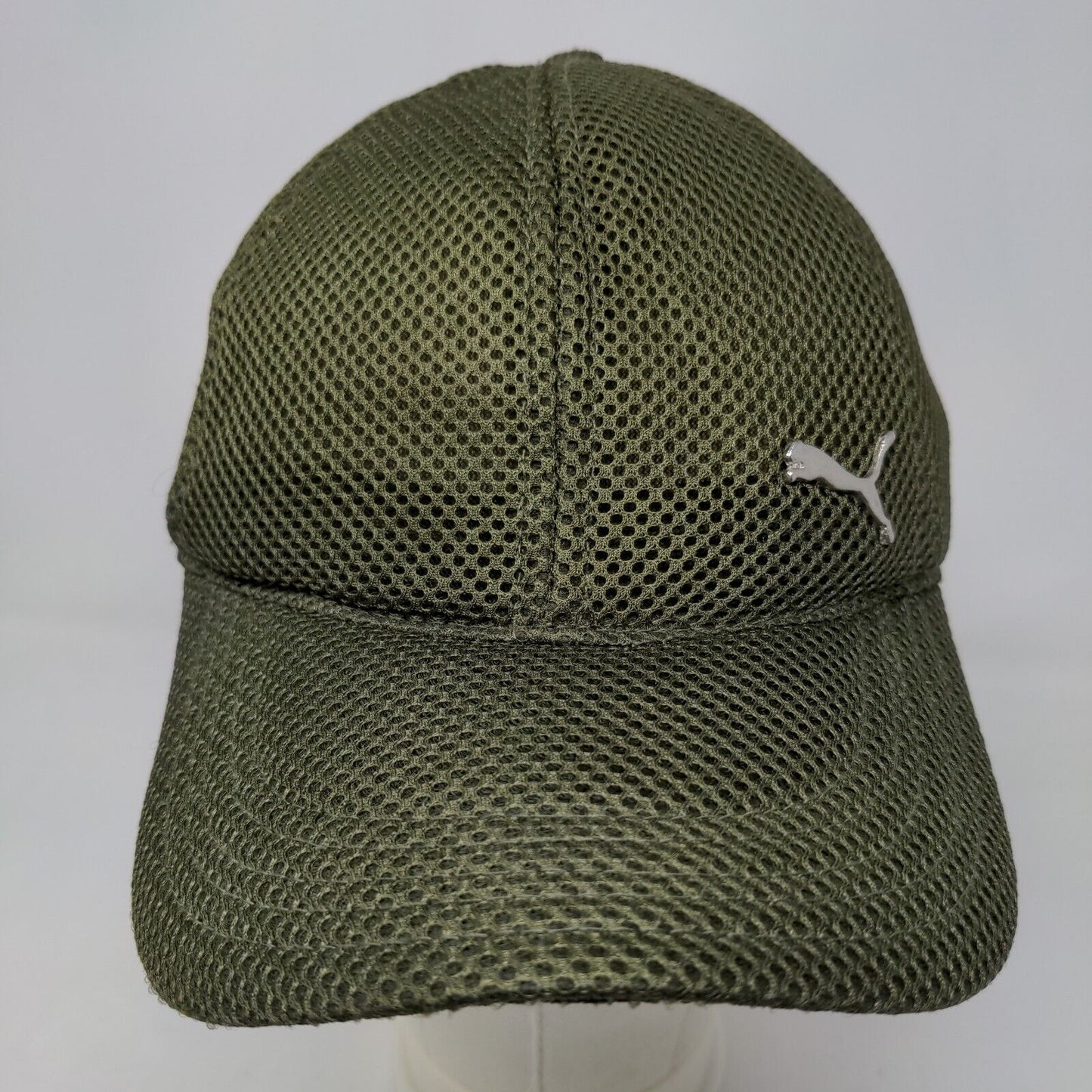 Puma Men's Slideback Hat Green Adjustable 3D Shiny Logo Mesh Cap