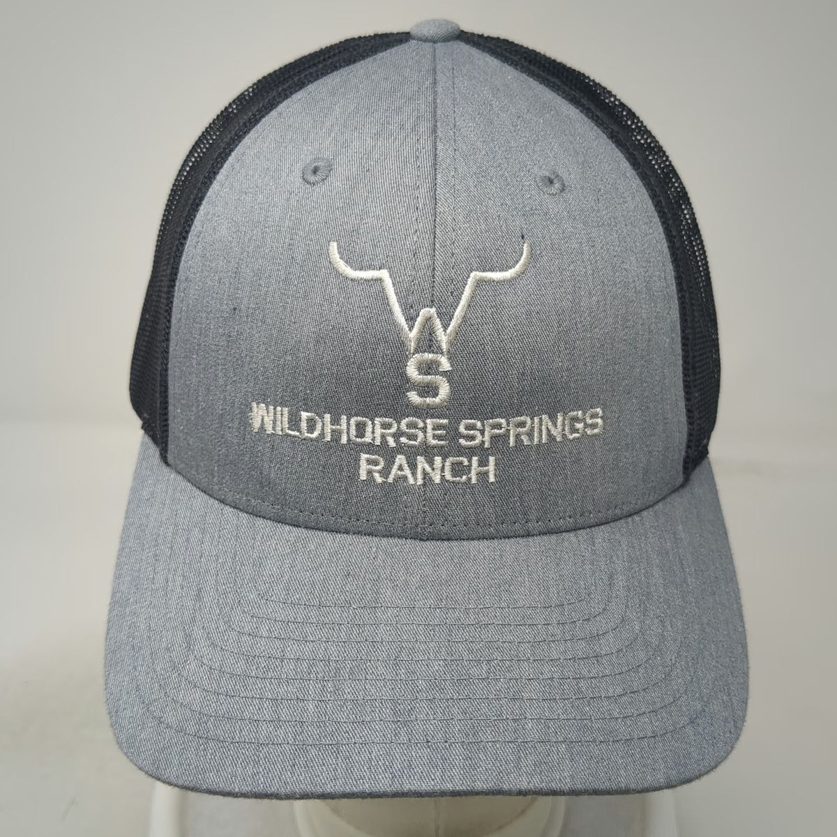 Richardson Trucker Hat Gray L Wildhorse Springs Ranch Mesh Snapback Steer Hat