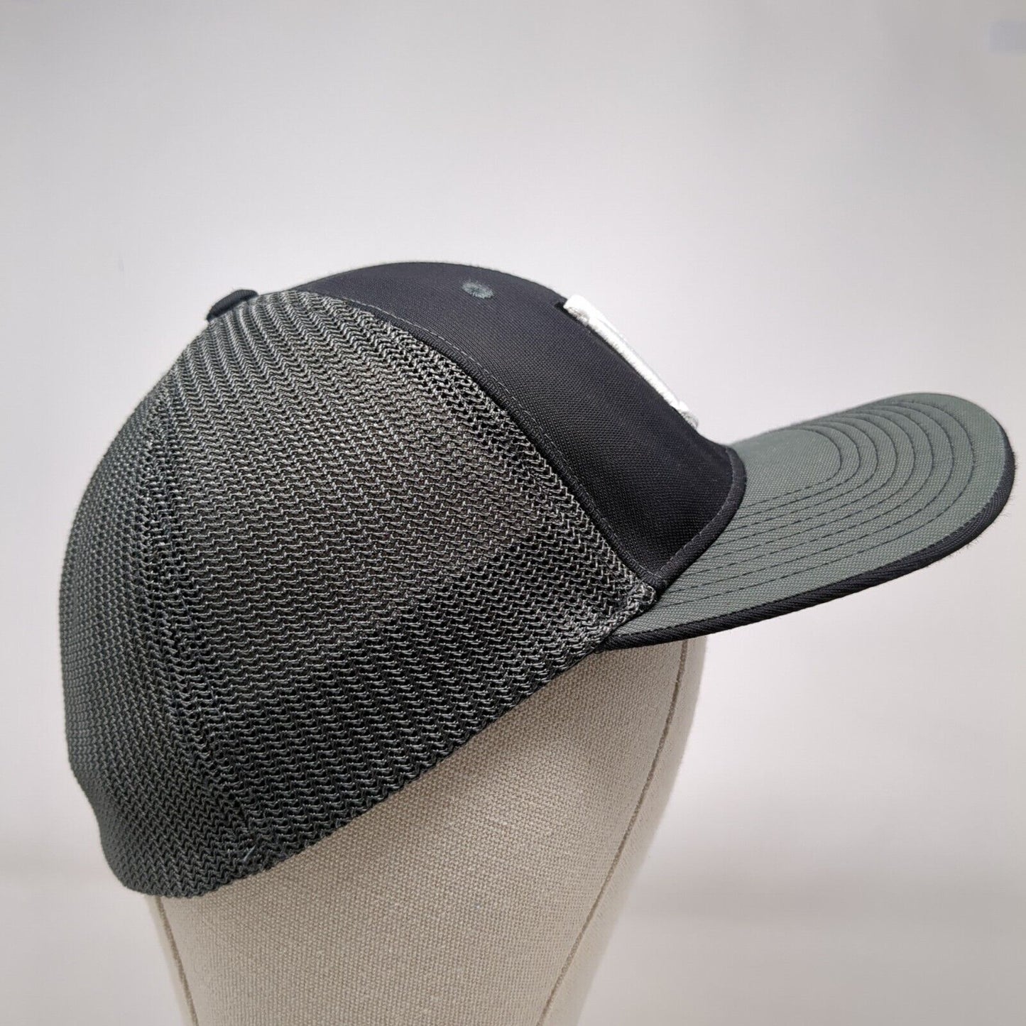 Letter N Fitted Trucker Hat Gray 6 7/8-7 3/8 Mesh Back Embroidered Pro Model