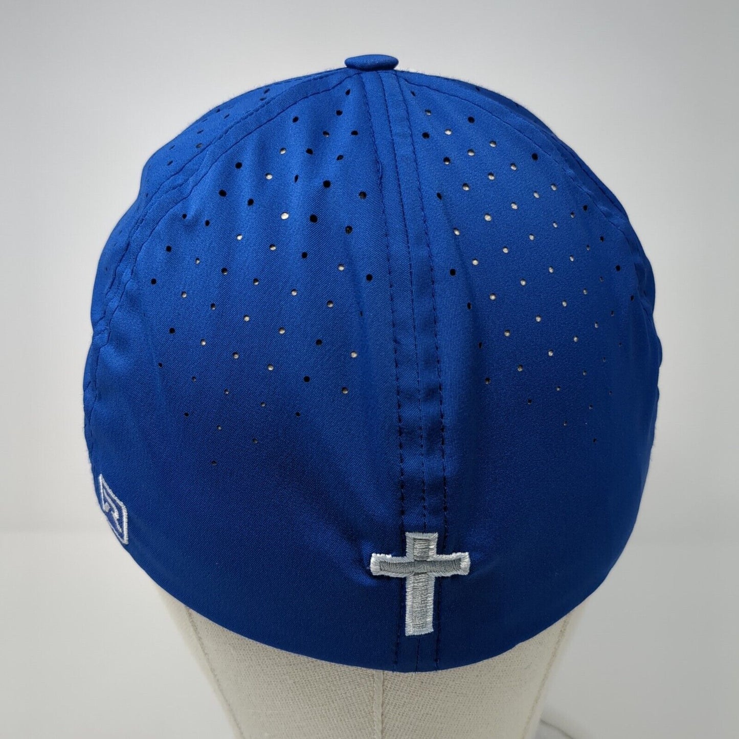 Richardson Fitted Hat Blue S-M Embroidered Letters Cross Colorblock