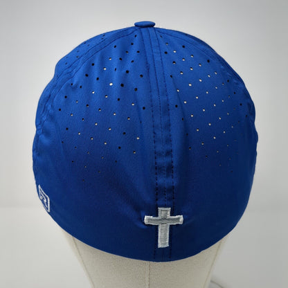 Richardson Fitted Hat Blue S-M Embroidered Letters Cross Colorblock