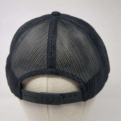 Trout Trucker Hat Black Large Adjustable Embroidered Mesh Back Richardson