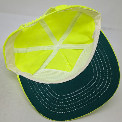 Stanley 5 Panel Green Hat Snapback Tool Brand Logo High Visibility Vintage