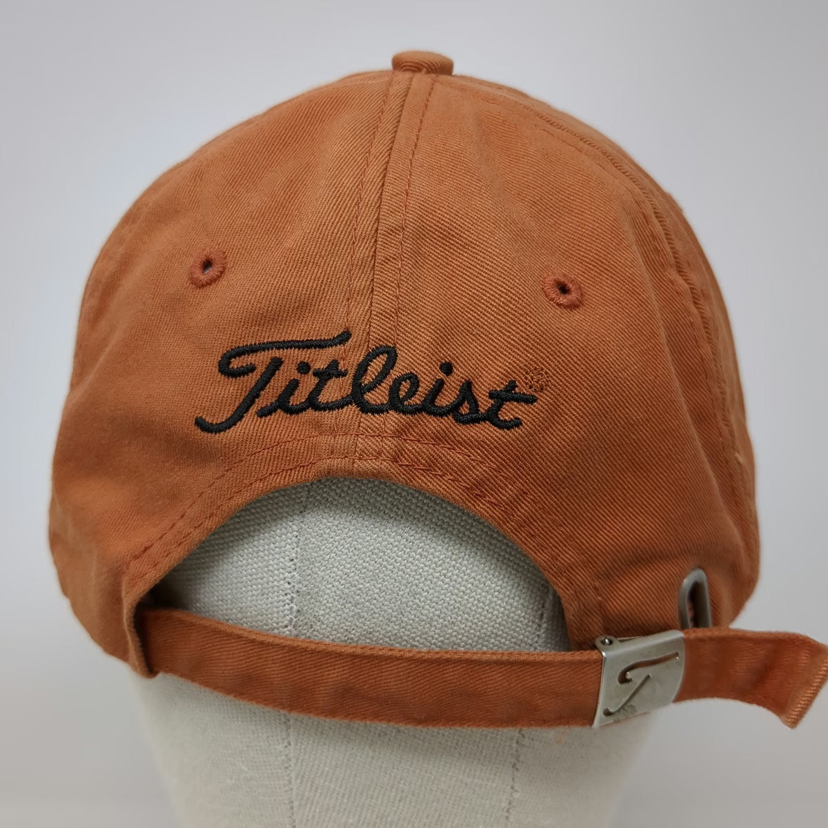 Titleist Baseball Cap Orange One Size Strapback Cotton Embroidered Logo Hat