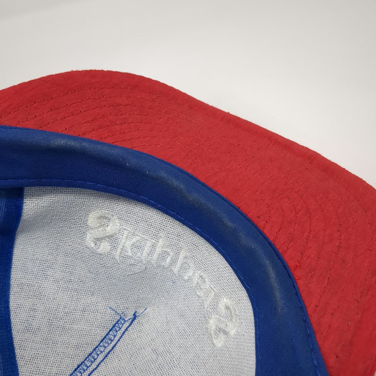 Designer Award Headwear Trucker Hat Blue Red One Size Mesh Back Skippers Logo