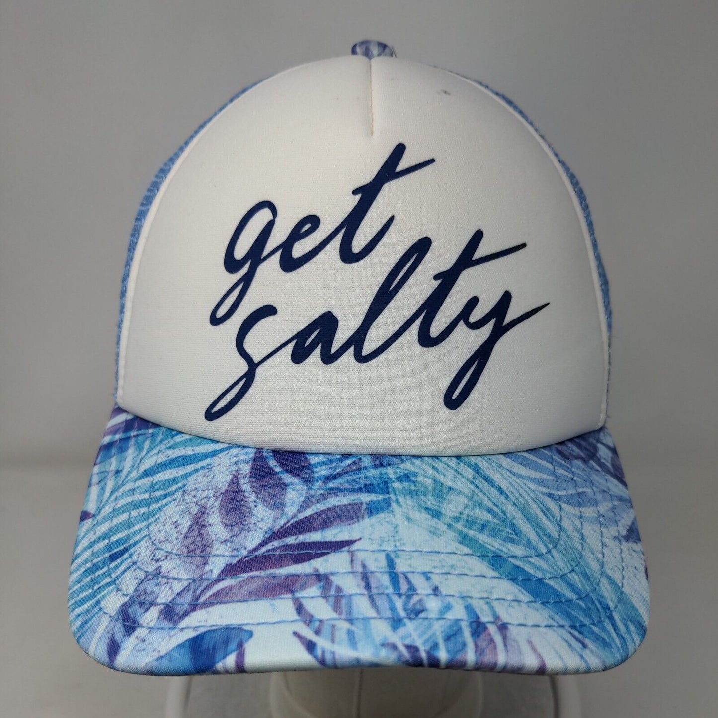 Get Salty Snapback Mesh Back Trucker Hat Blue OSFM Salt Life Tropical