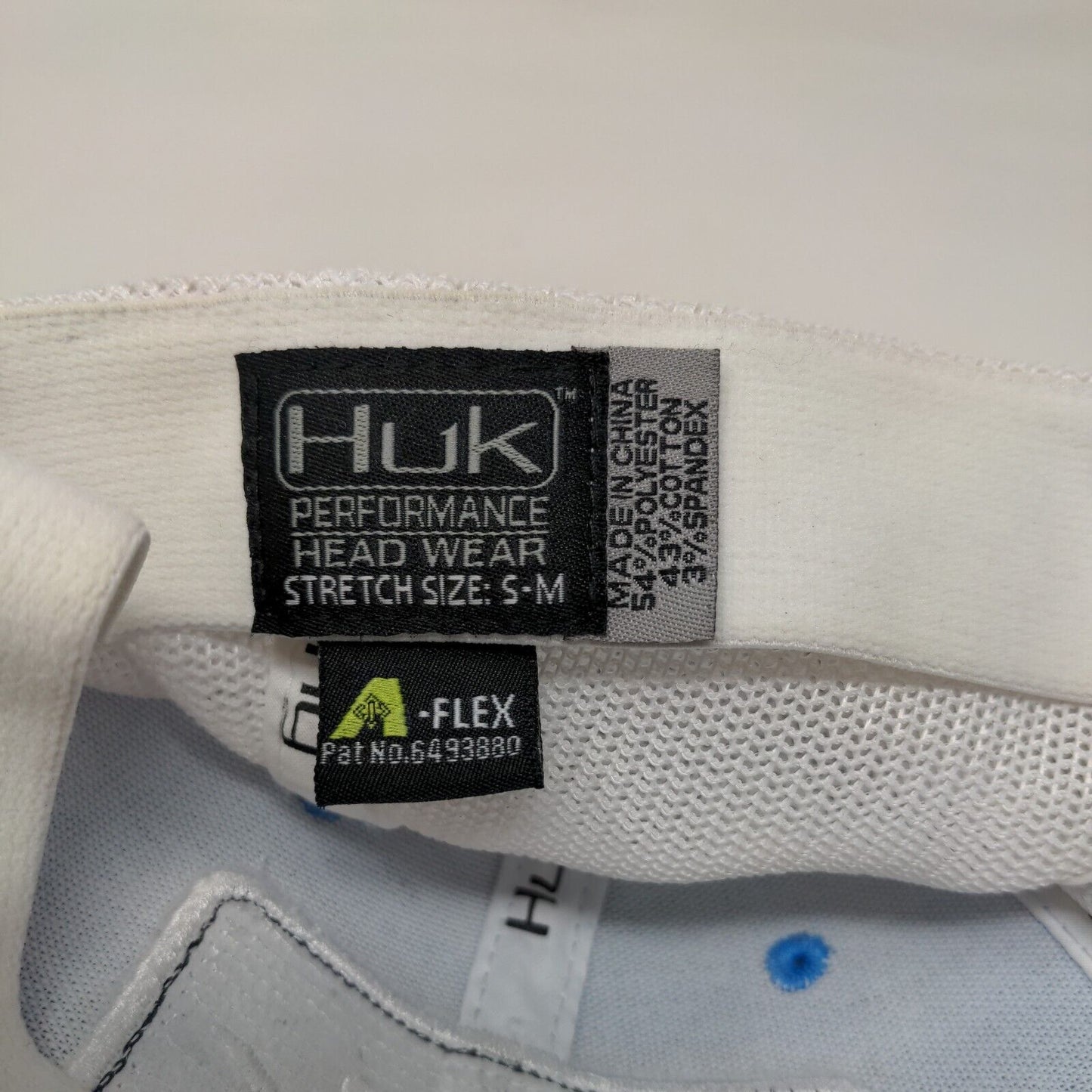 Huk Fishing Fitted Trucker Hat Blue S-M Breathable Mesh Back A-Flex Vented Holes