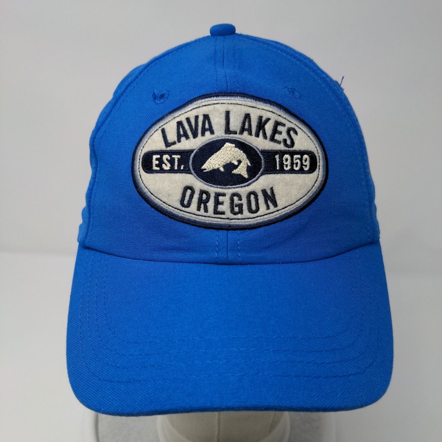 Lava Lakes Oregon Est. 1959 Strapback Hat Blue OS Adjustable Ouray Sports Wear
