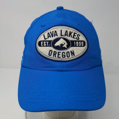 Lava Lakes Oregon Est. 1959 Strapback Hat Blue OS Adjustable Ouray Sports Wear