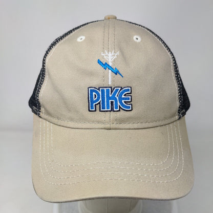 Pike Strapback Mesh Back Hat Tan OSFA Embroidered Colorblock 6 Panel