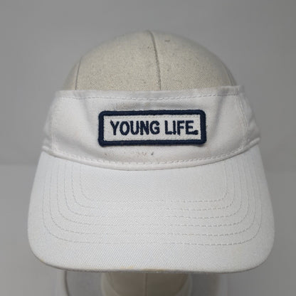 Young Life Patch Slideback Visor Hat White One Size Adjustable Legacy