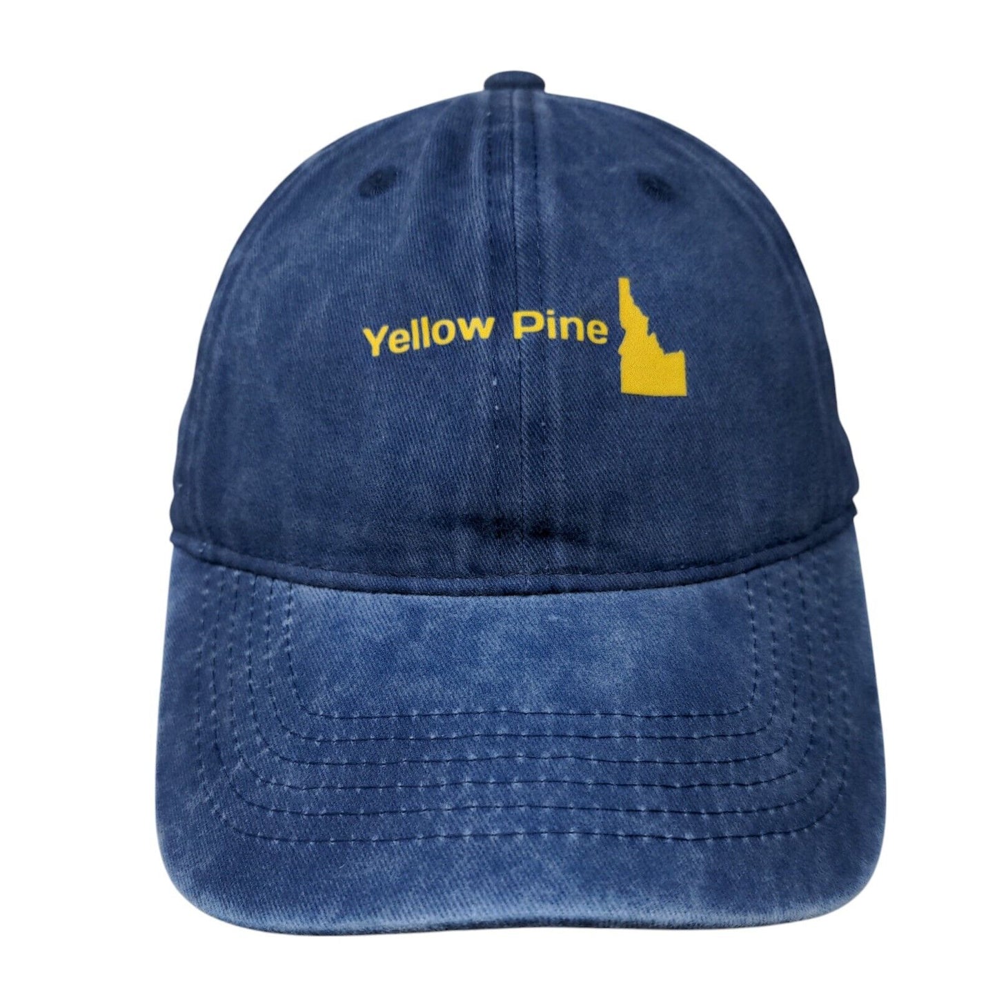 Yellow Pine Slideback Hat Blue One Size Adjustable 6 Panel Vent Holes