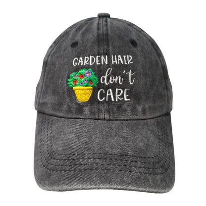 Garden Hair Don't Care Slideback Hat Gray One Size Adjustable 6 Panel