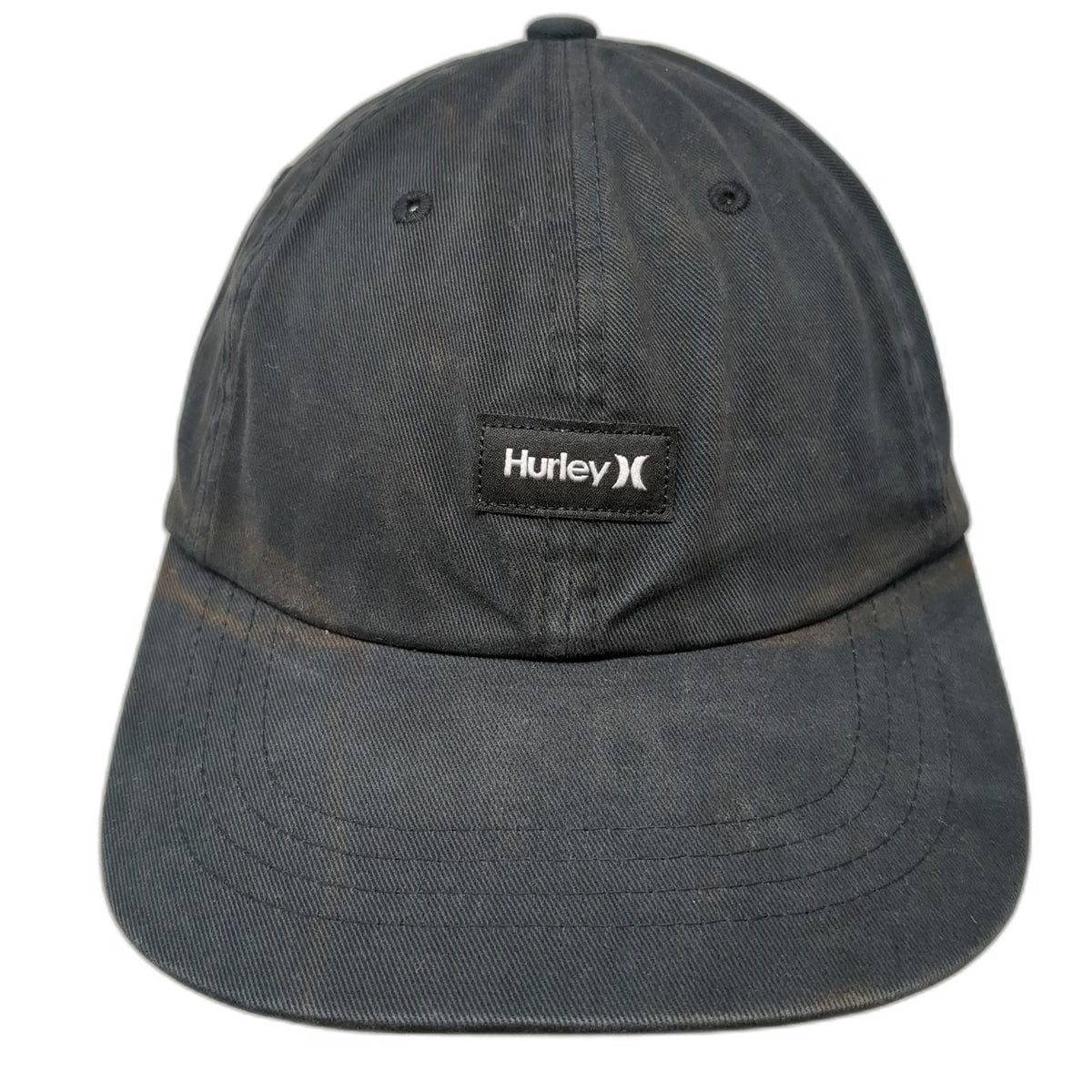Hurley Baseball Cap Black One Size Adjustable Slideback Cotton Patch Logo Hat