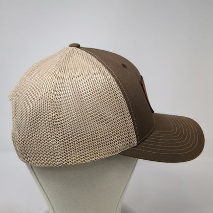 Richardson Trucker Hat Brown One Size Dairy West Cow Leather Patch Snapback