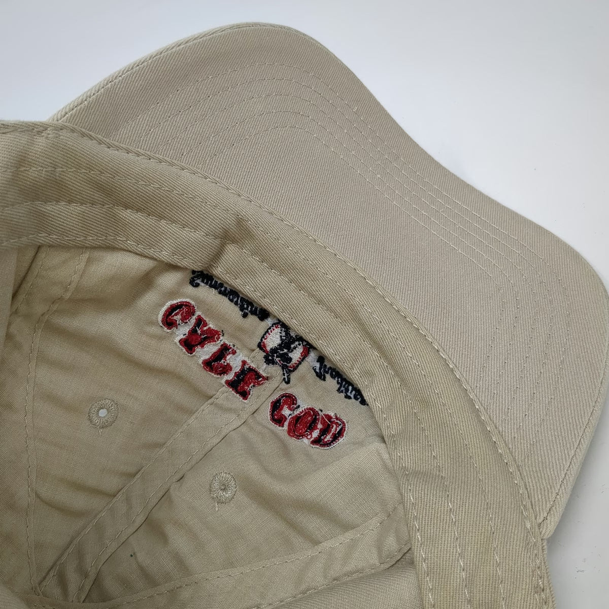 Cuffys Baseball Cap Beige One Size Cape Cod Summertime Tradition Slideback Hat