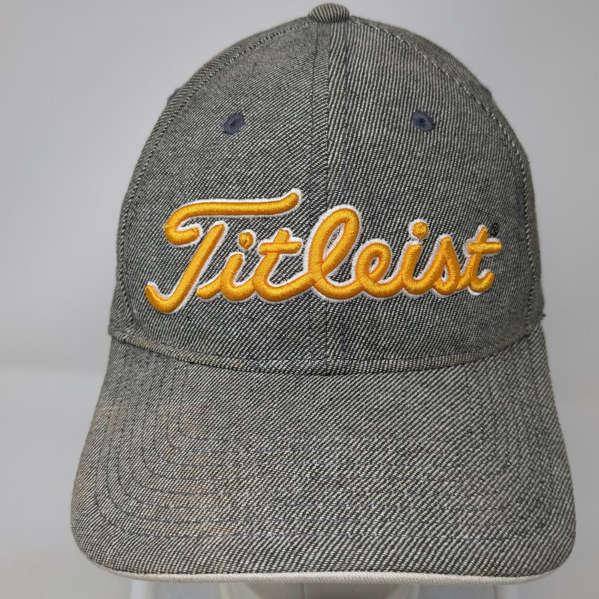 Titleist Baseball Cap Gray One Size Linen Blend Embroidered Logo Adjustable Hat