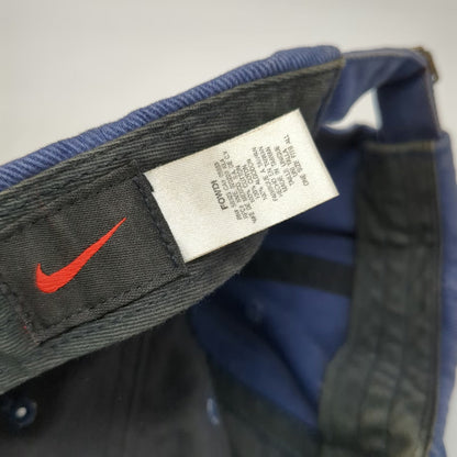 Nike Baseball Cap Blue One Size Athletics Logo Embroidered Slideback Cotton Hat