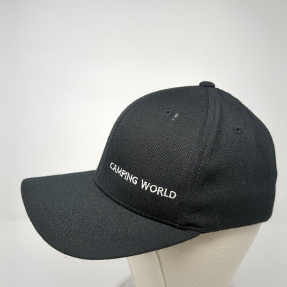 Camping World Fitted Hat Black Small-Medium Stretch Flexfit Yupoong