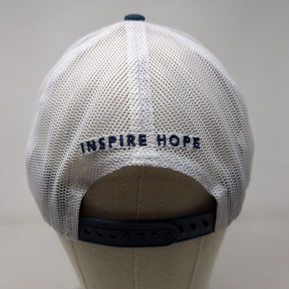 New Era Snapback Mesh Back Trucker Hat Blue One Size Inspire Hope