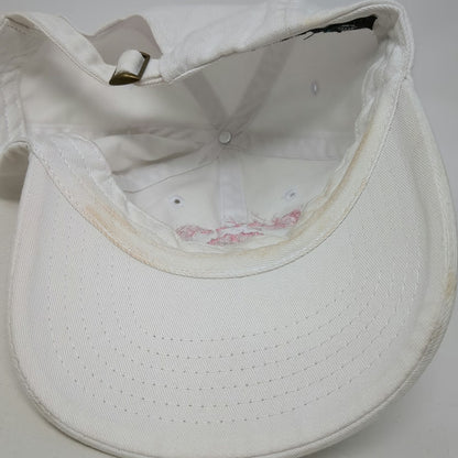 basecamp Baseball Cap White One Size Caymus Vineyards Embroidered Pink Leaf Hat