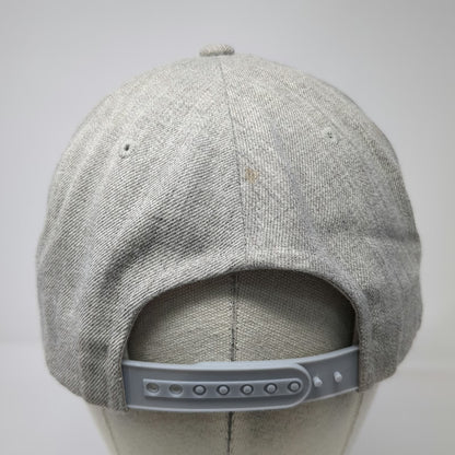 Yupoong Snapback Hat Gray One Size Green Underbrim Flat Brim Embroidered Wool