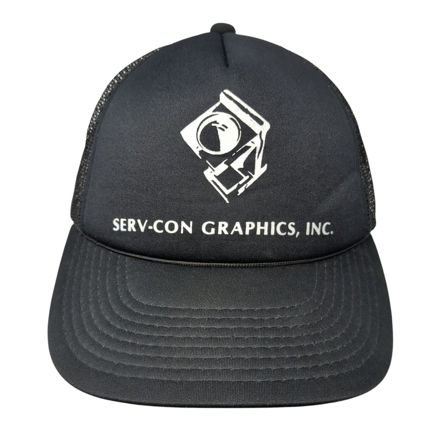 Serv-Con Graphics Inc Snapback Trucker Hat Black OS Adjustable Mesh Back Rope