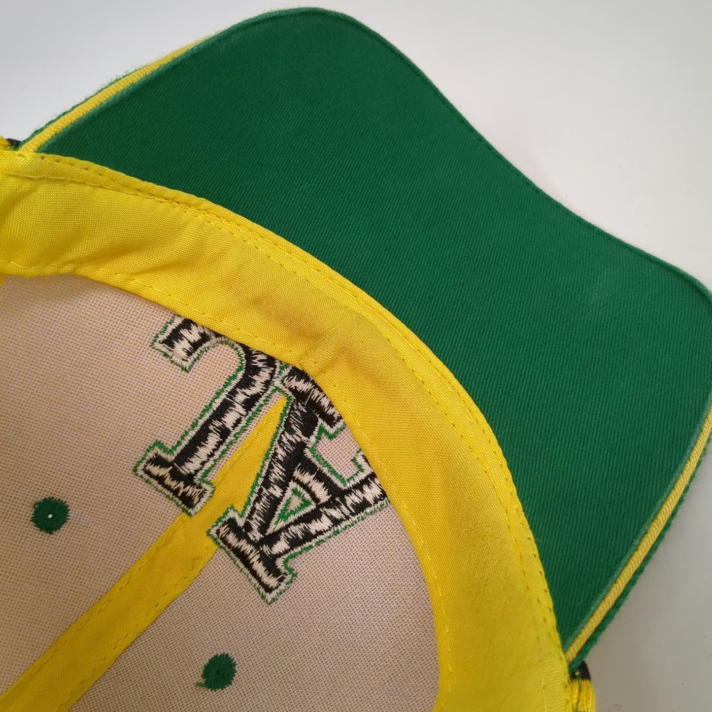 Jamaica JA Embroidered Yellow OSFM Baseball Cap Hat Green Black Strapback Logo