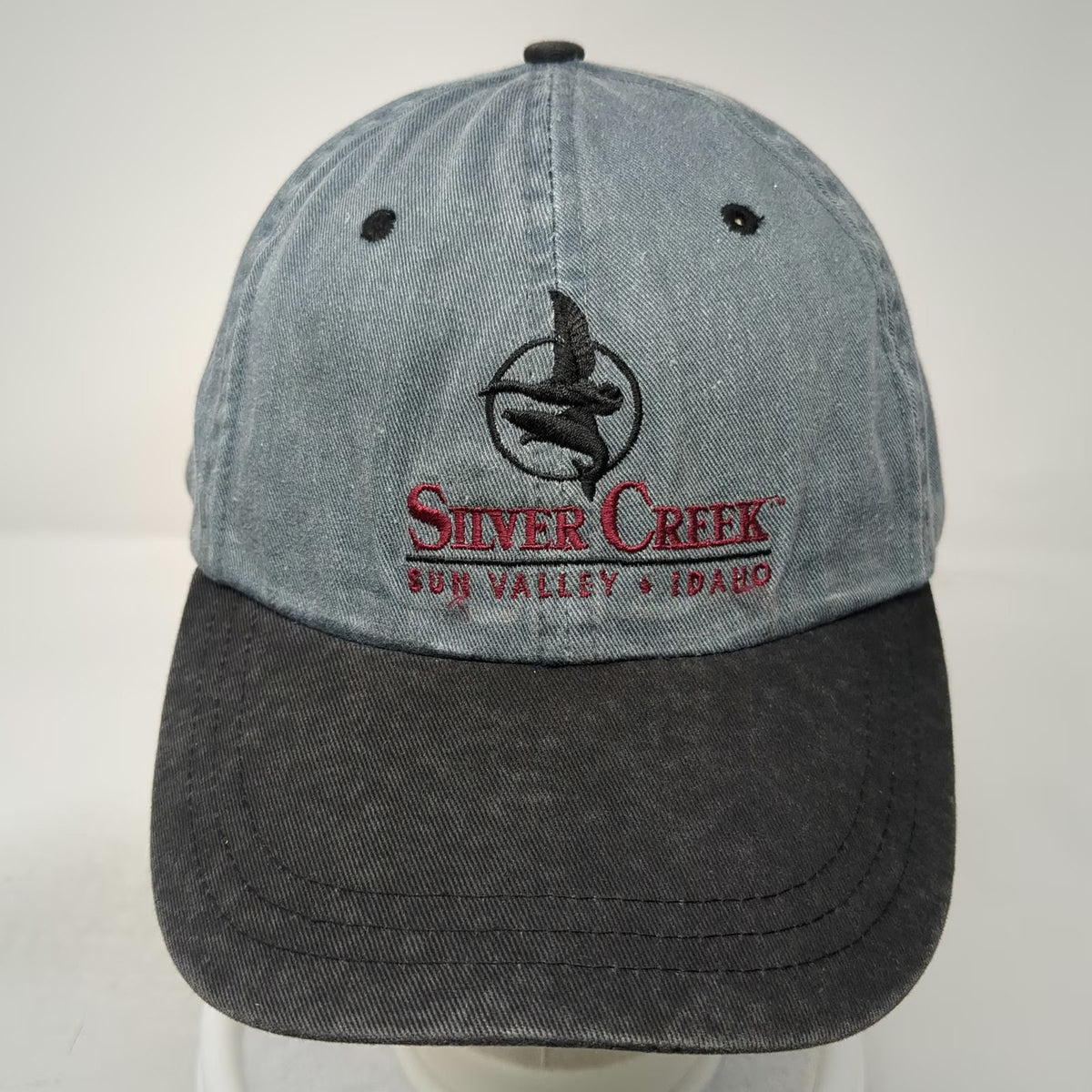Silver Creek Baseball Cap Blue Black One Size Strapback Sun Valley Idaho Hat