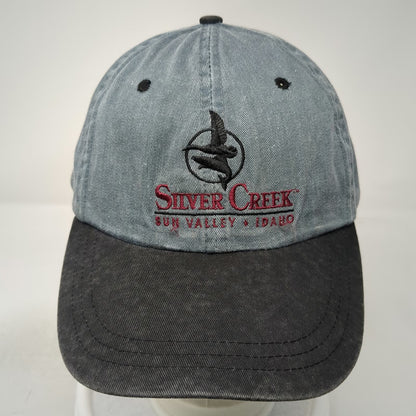 Silver Creek Baseball Cap Blue Black One Size Strapback Sun Valley Idaho Hat